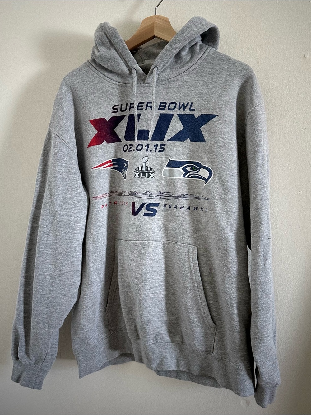 Super Bowl XLIX Graphic Hoodie - Gray